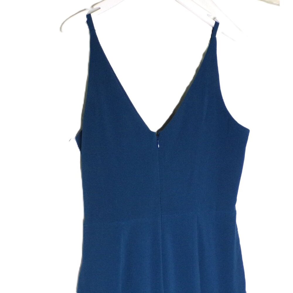 🆕 DRESS THE POPULATION Sam Ruched Jumpsuit Peacock Blue Large 10-12 - Picture 11 of 12